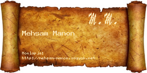 Mehsam Manon névjegykártya